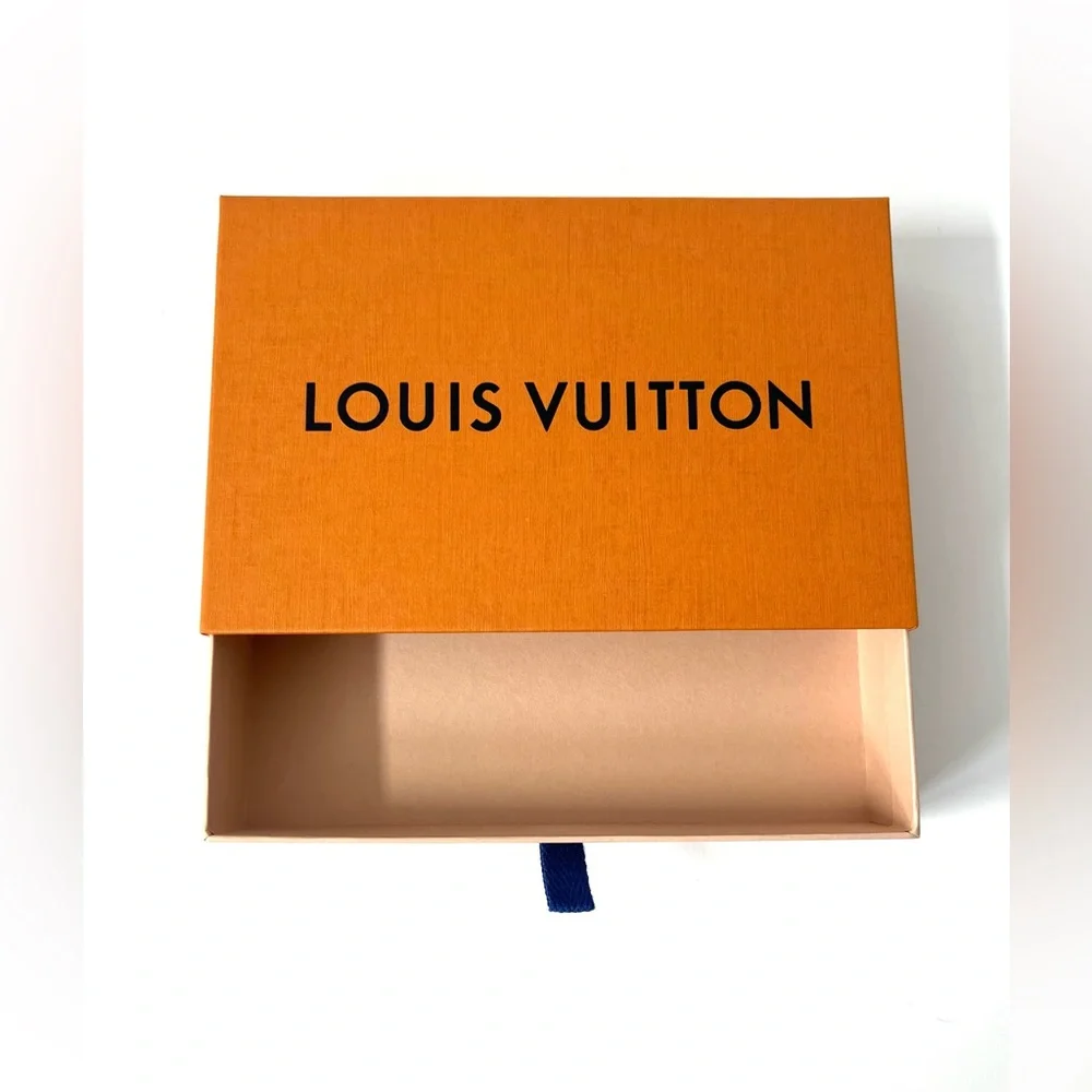 Louis Vuitton Signature Orange Sliding Storage Box, Size 8.25 x 5.5 x 1.75 in